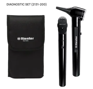 Riester 2131-200: e-scope® diagnostic set, otoscope and ophthalmoscope, vacuum 2.7V, in bag
