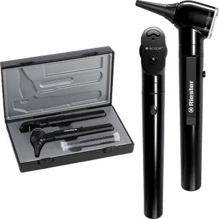 Riester 2131-203: e-scope® diagnostic set, otoscope and ophthalmoscope, LED, AA handle