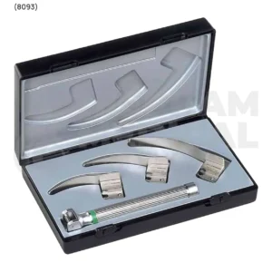 RIESTER – RI-MODUL- FIBREOPTIC LARYNGOSCOPE LED SET MACINTOSH 0,1,2 BABY AA HANDLE 2.5V (8093)